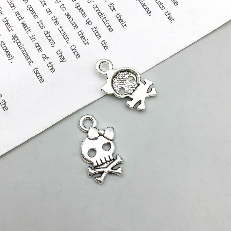 11:1 antique silver skull 9*16mm-0.5g-10878