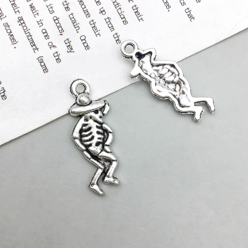 12:1 antique silver skull 9*25mm-1.1g-10879