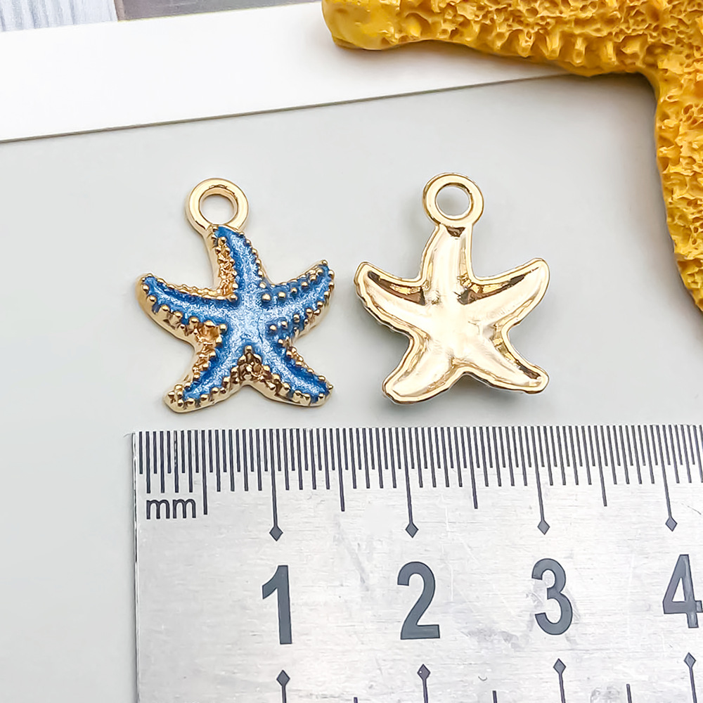 13:1 oil dripping lake blue starfish 15*18mm-1.1g-8610