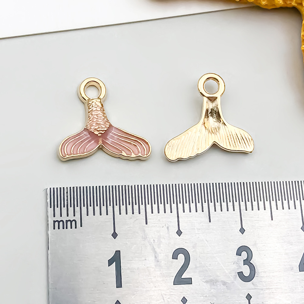 18:1 oil dripping pink mermaid tail 14*15mm-0.7g-10968