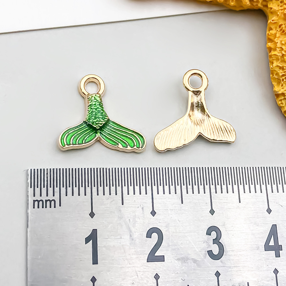 19:1 oil dripping green mermaid tail 14*15mm-0.7g-10969