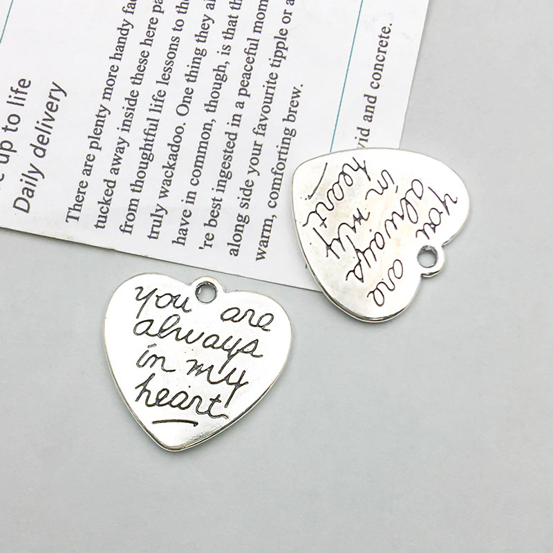 2:1 letter peach heart you are always20 * 21mm-2.7g-5728