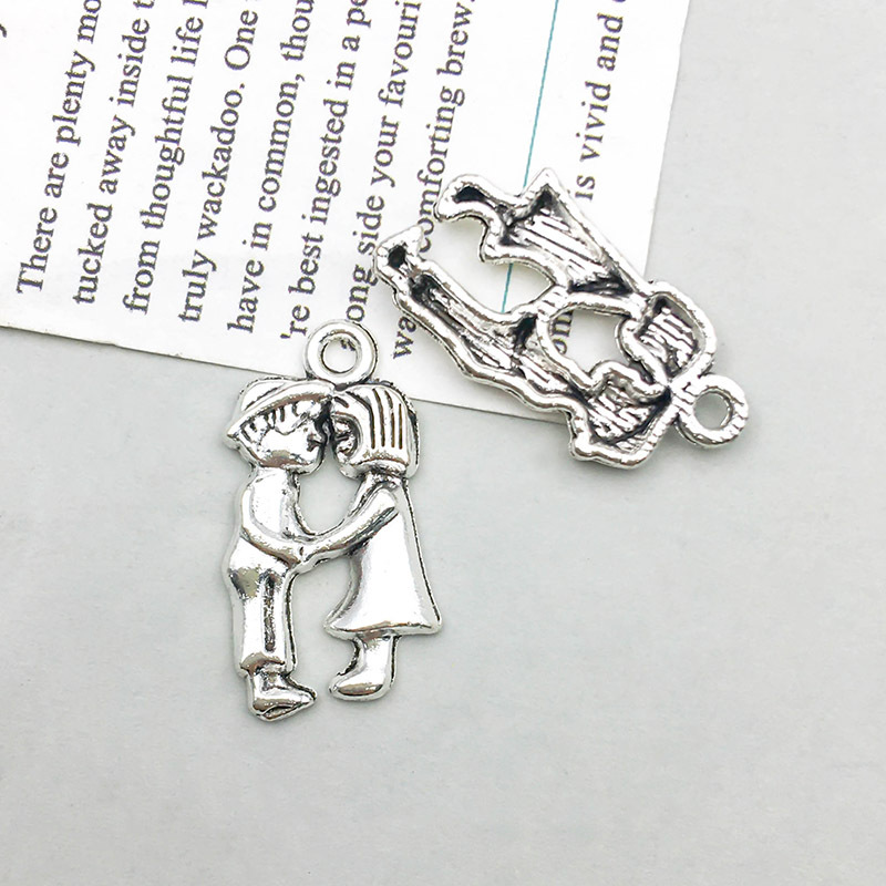 13:1 antique silver couple 12*22mm-1.1g-11437