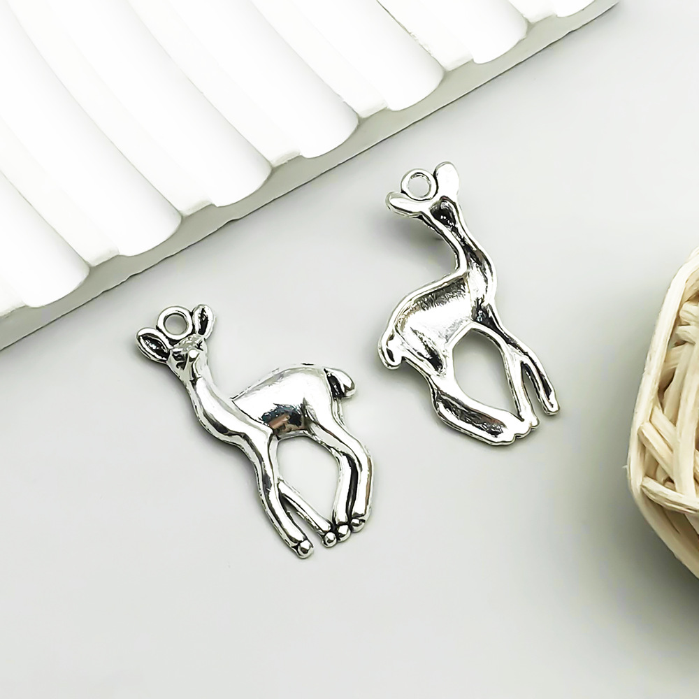 2:1 antique silver Christmas deer 18*33mm-2.6g-2821