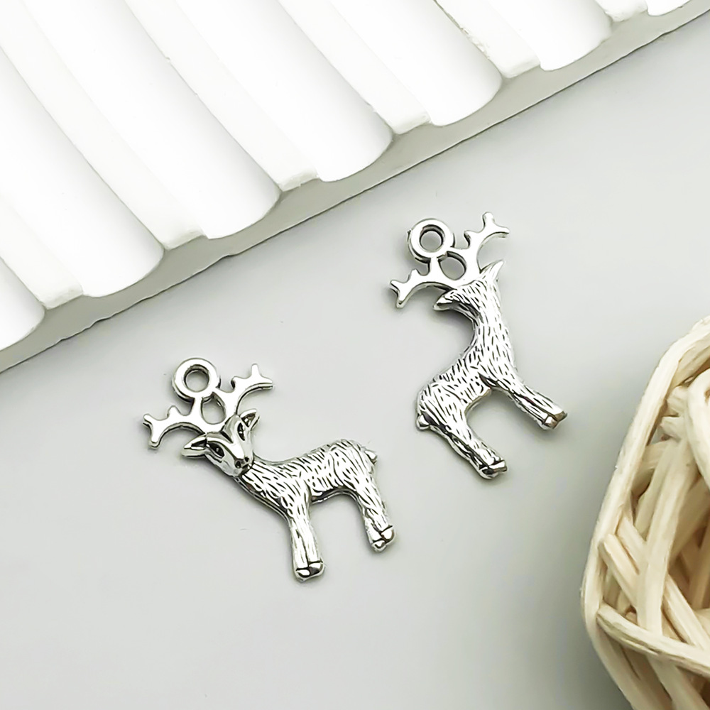 3:1 antique silver Christmas deer 20*24mm-1.4g-4002