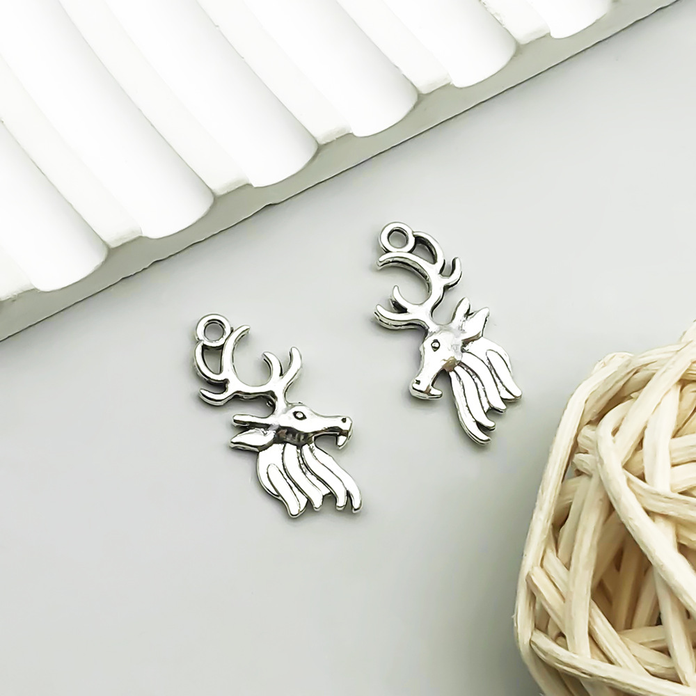 6:1 antique silver Christmas deer 16*22mm-1.3g-11252