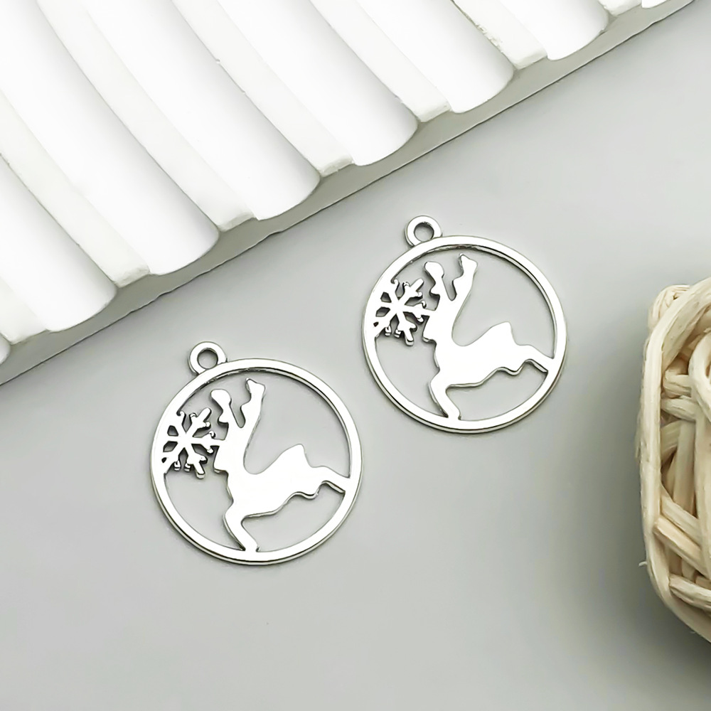 7:1 antique silver Christmas deer 22*25mm-1.3g-11422