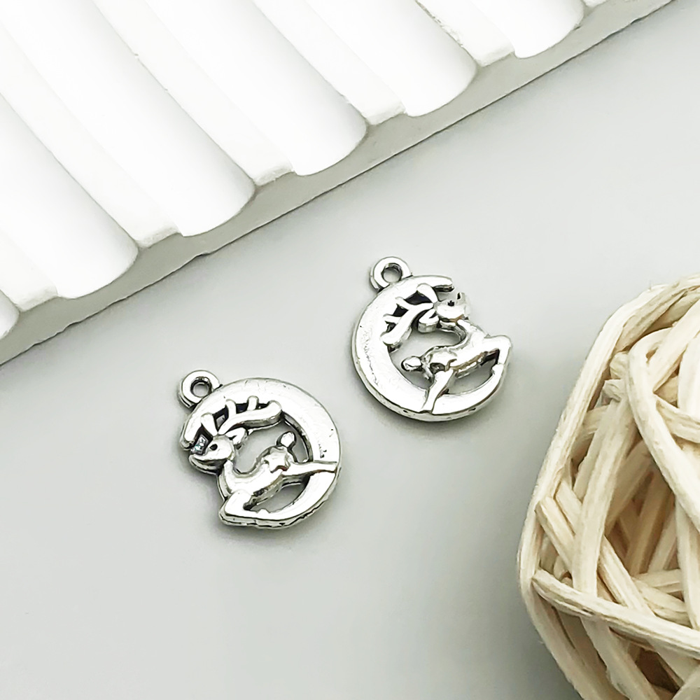10:1 antique silver Christmas deer 13*17mm-1.5g-15701