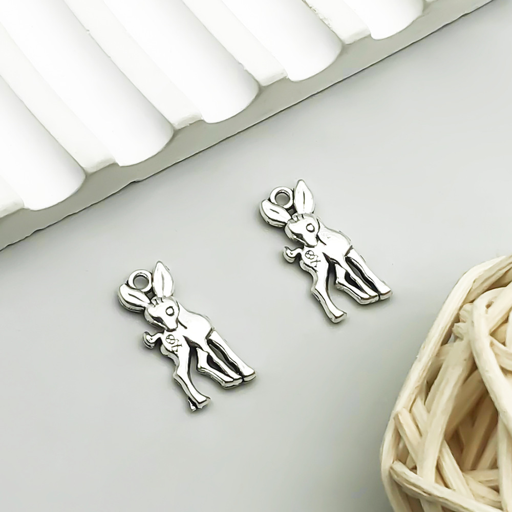 12:1 antique silver Christmas deer 8*19mm-1.2g-B363