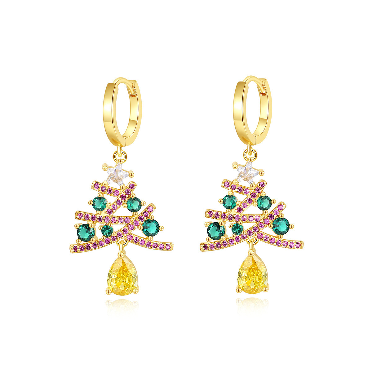 2:Christmas tree earrings