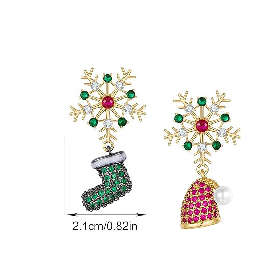 1:Christmas snowflake diamond earrings