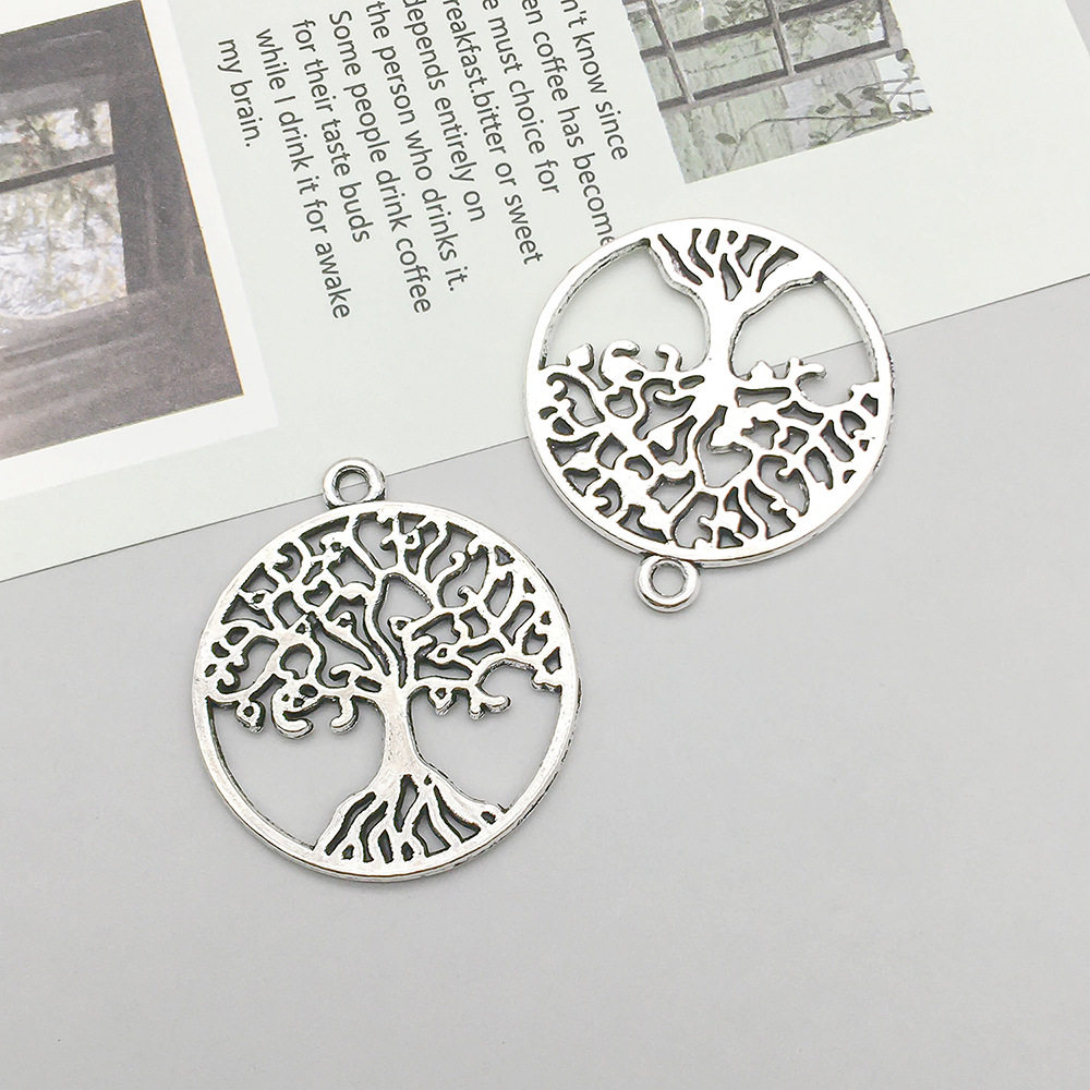 4:1 antique silver round tree of life 28*24mm-2.4g-7084