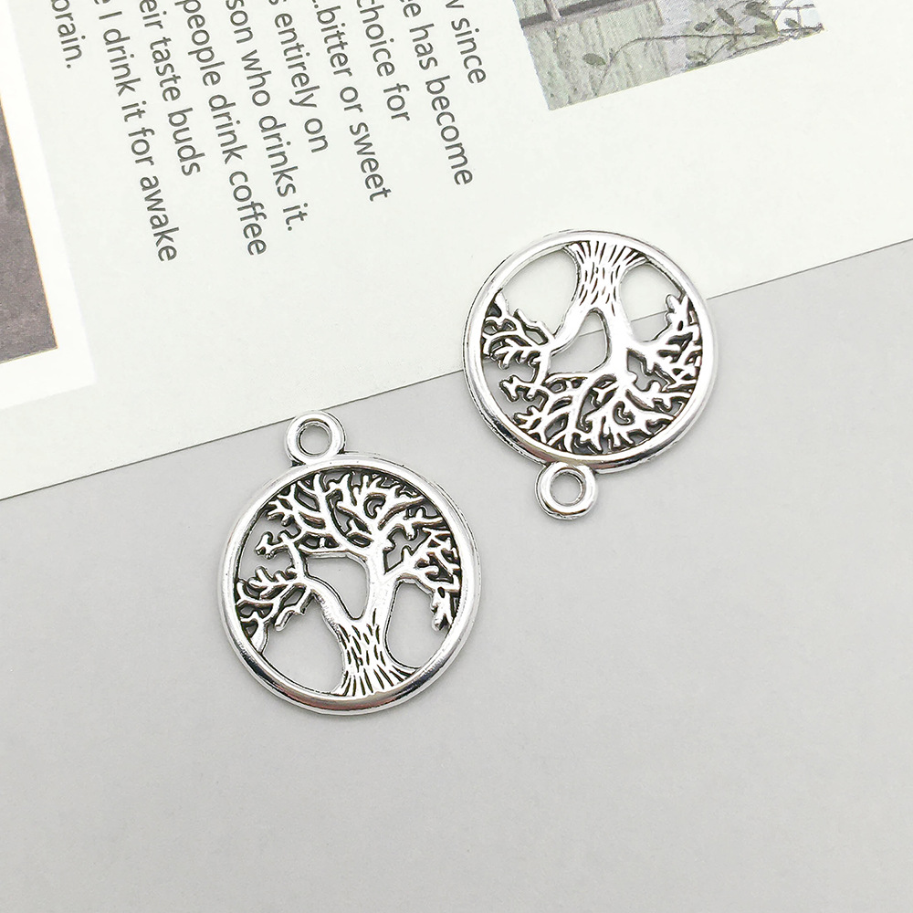 9:1 antique silver round tree of life 15*19mm-0.8g-10398