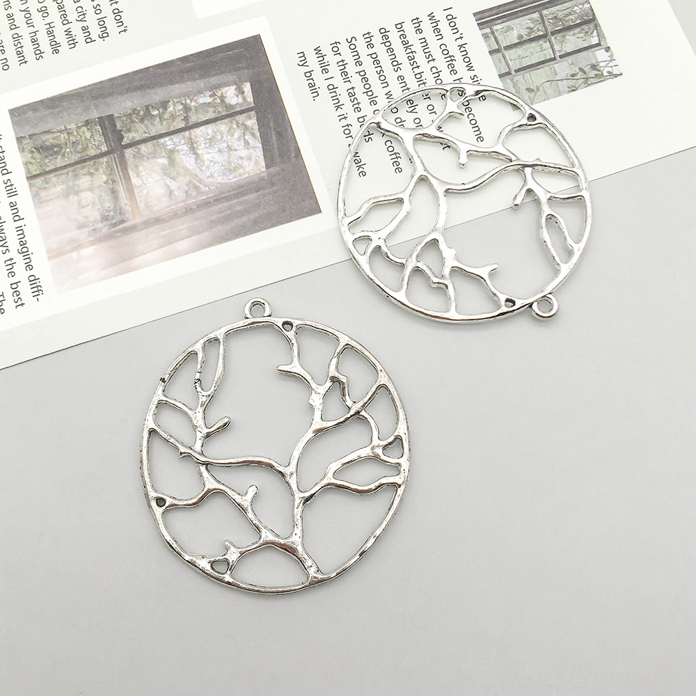 16:1 antique silver round tree of life 37*42mm-3.8g-b272