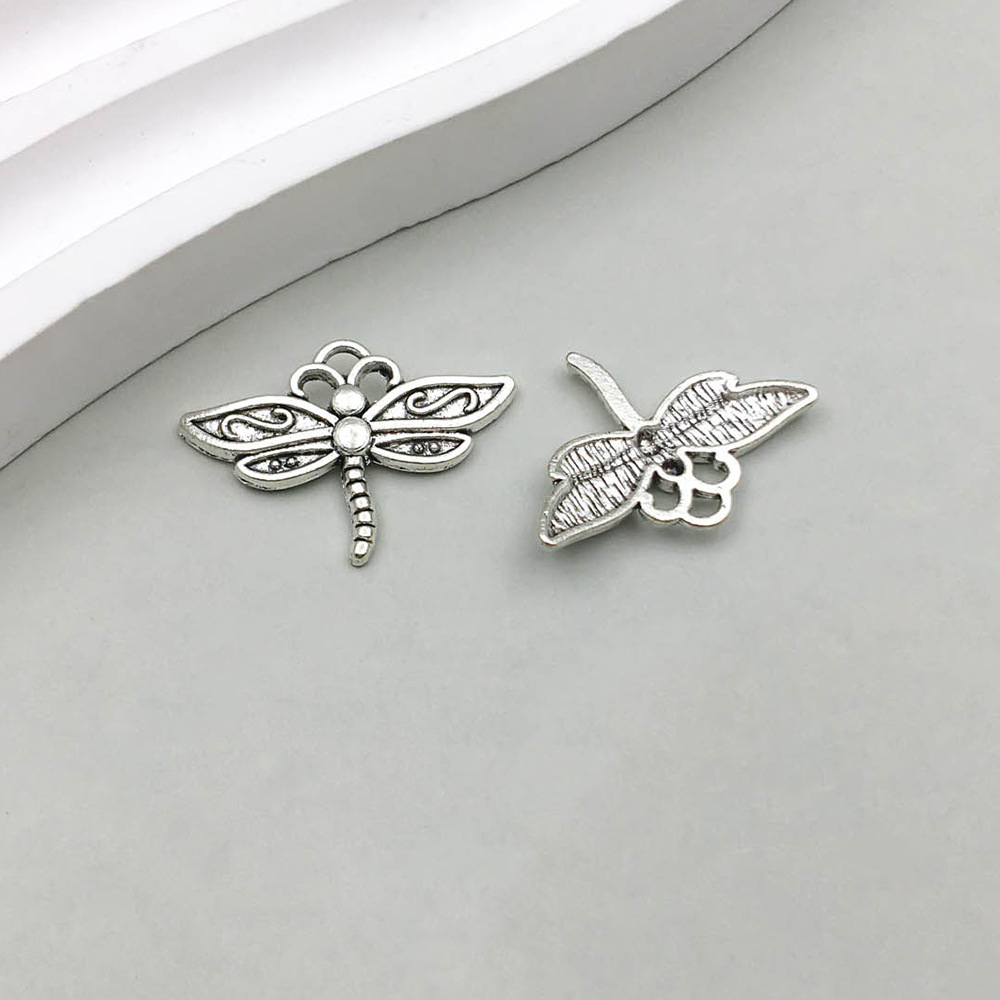 7:1 antique silver dragonfly 16*22mm-0.9g-10367