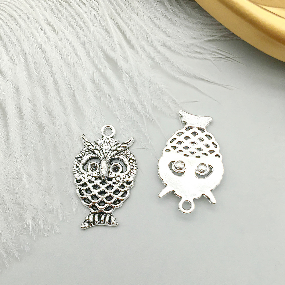 2:1 antique silver owl 15*24mm-1.2g-4575