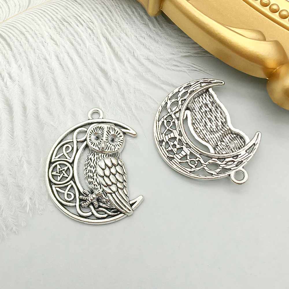 9:1 antique silver moon owl 21*28mm-4.1g-16964