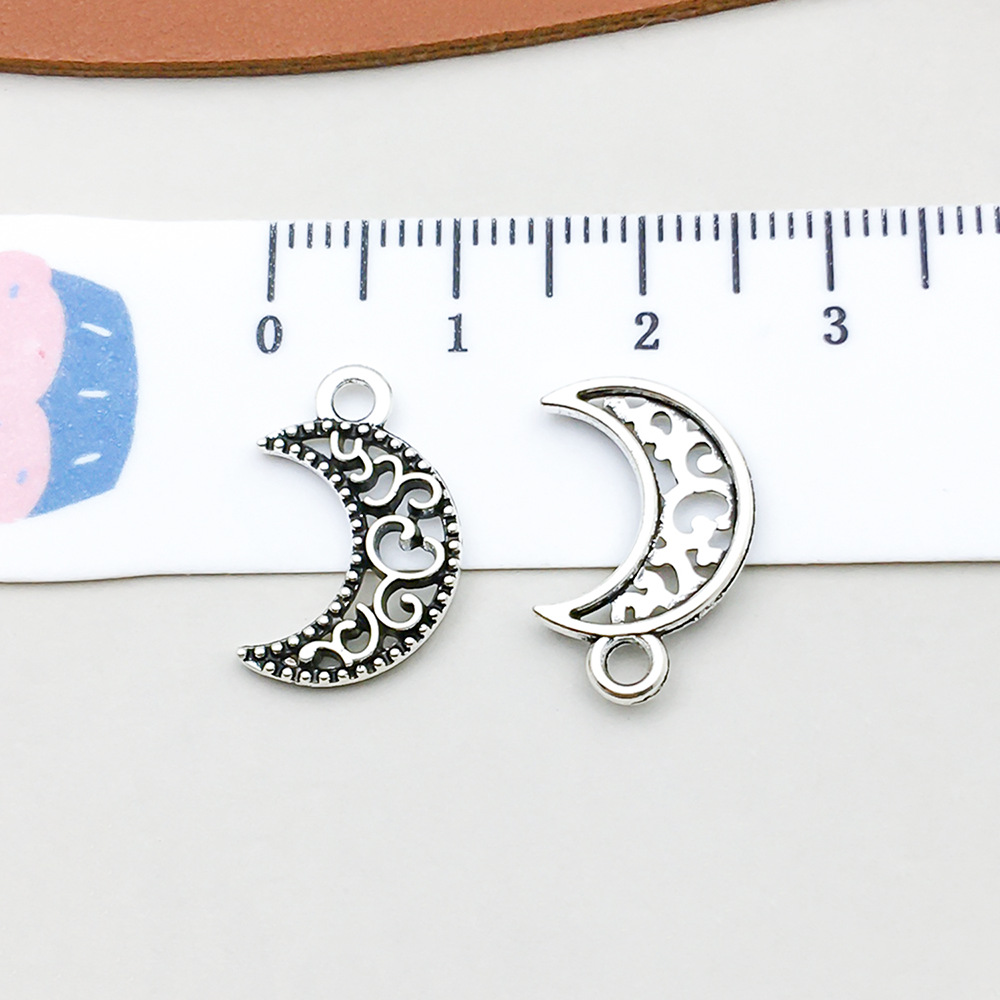 11:1 antique silver hollow moon 12*18mm-0.5g-8764