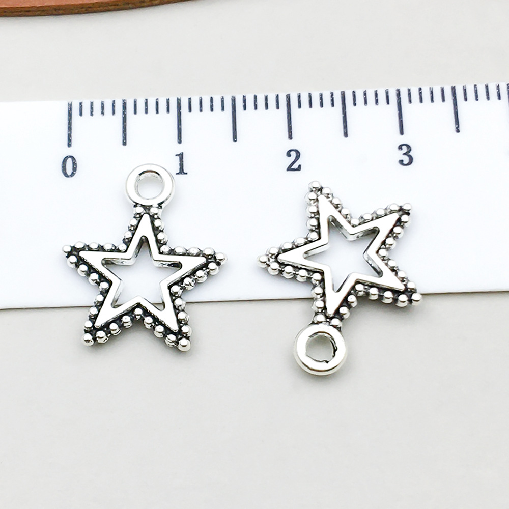 12:1 antique silver small five-pointed star 15*17mm-0.9g-8767