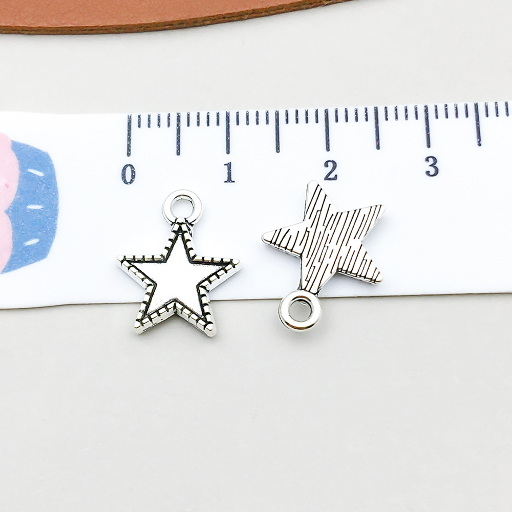 14:1 antique silver small five-pointed star 12*16mm-0.7g-9842