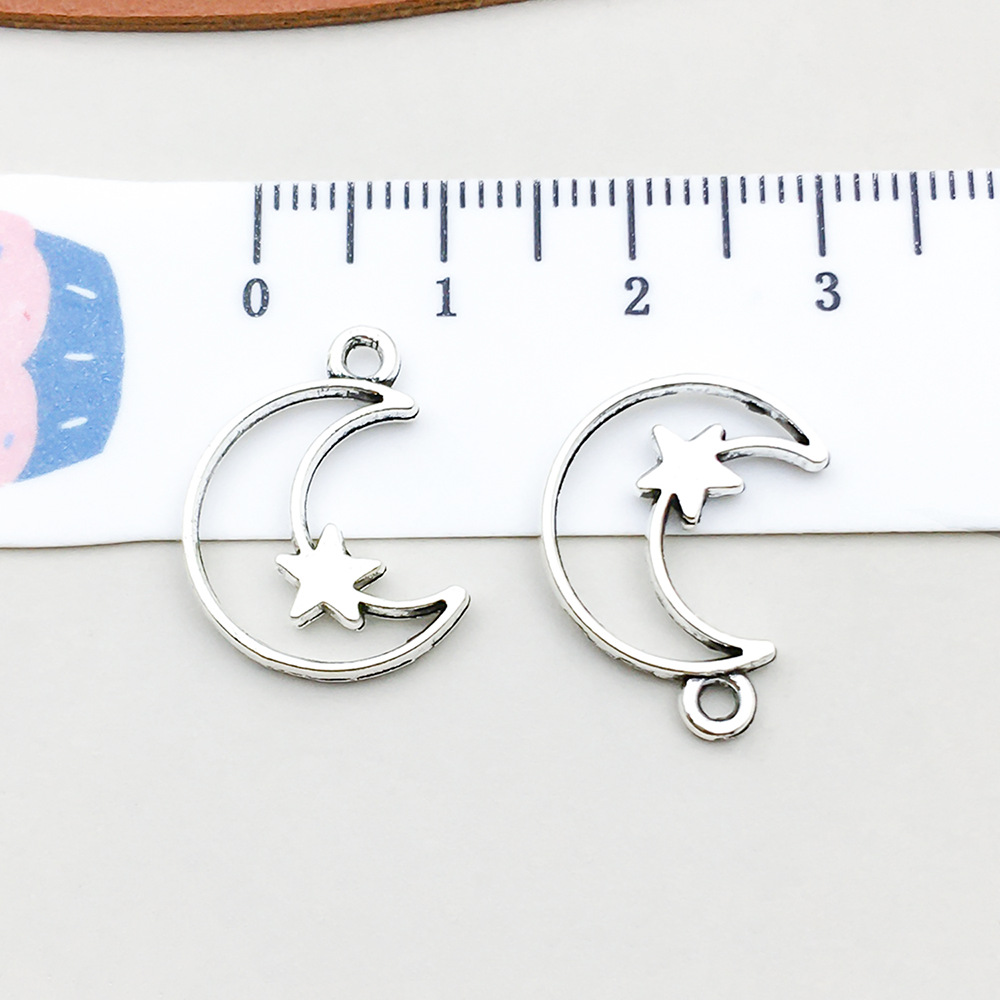15:1 antique silver moon border 15*20mm-0.7g-10801