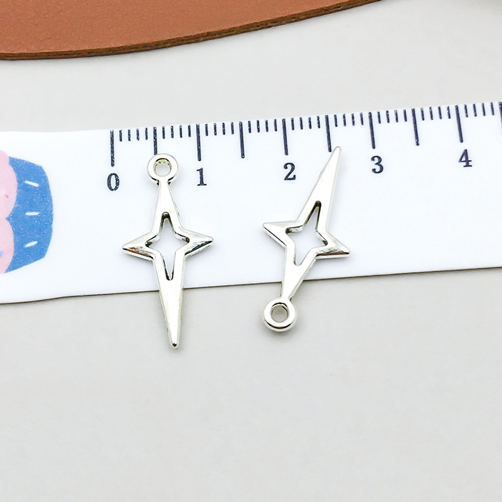 19:1 antique silver four-pointed star 10*23mm-0.5g-16970