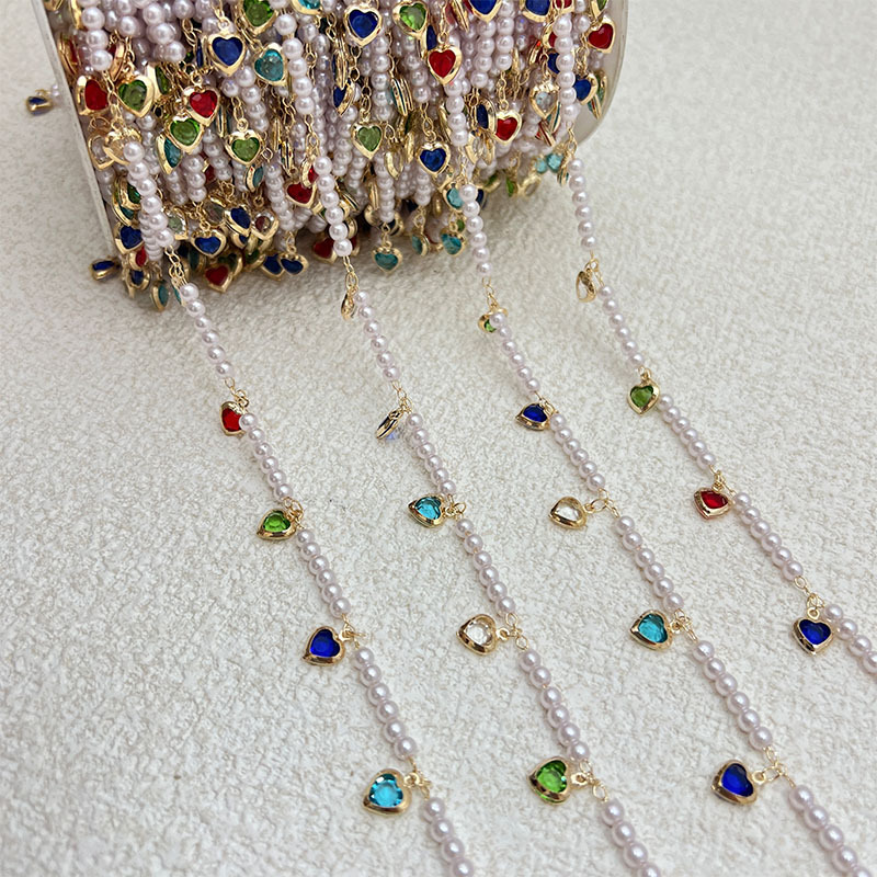 2:Heart crystal pearl kc gold