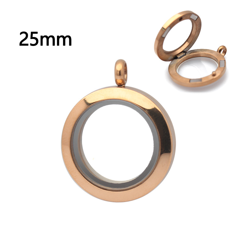 6:25mm magnetic glossy double glass-rose gold