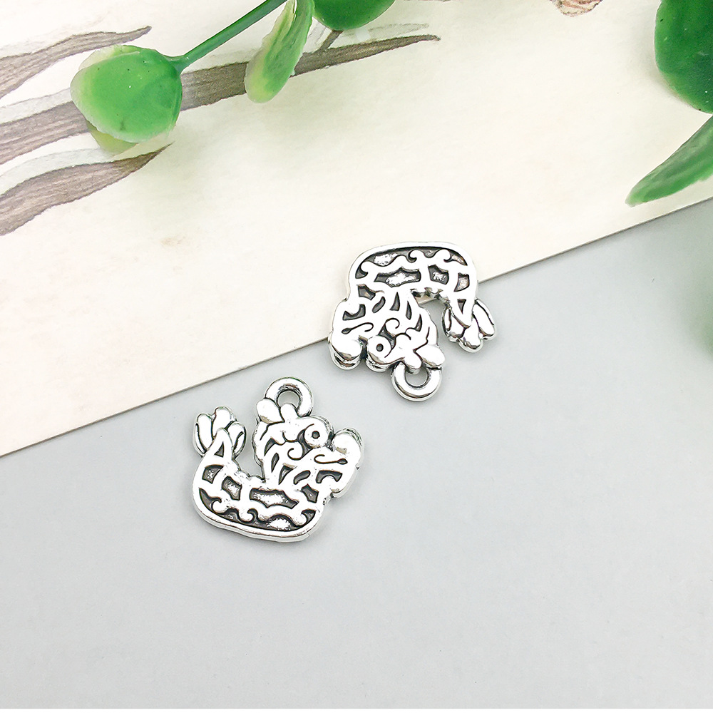 5:1 antique silver chinese style dragon 15*14mm-1.7g-18401