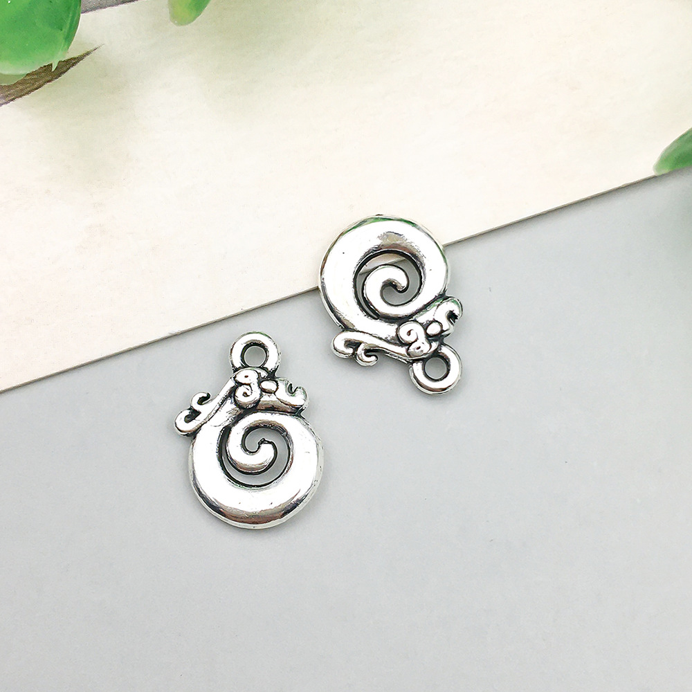 7:1 antique silver chinese style dragon 10*13mm-0.7g-18403