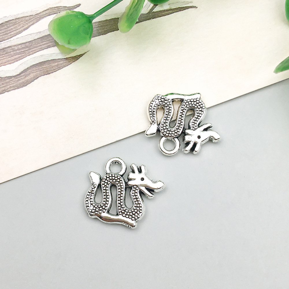 9:1 antique silver chinese style dragon 17*14mm-1.5g-18528