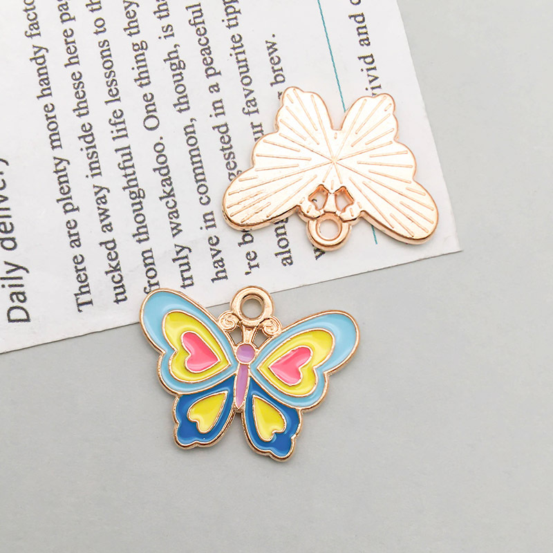 1:1 oil dripping kc gold bottom color butterfly 20*15mm-1.5g-16711