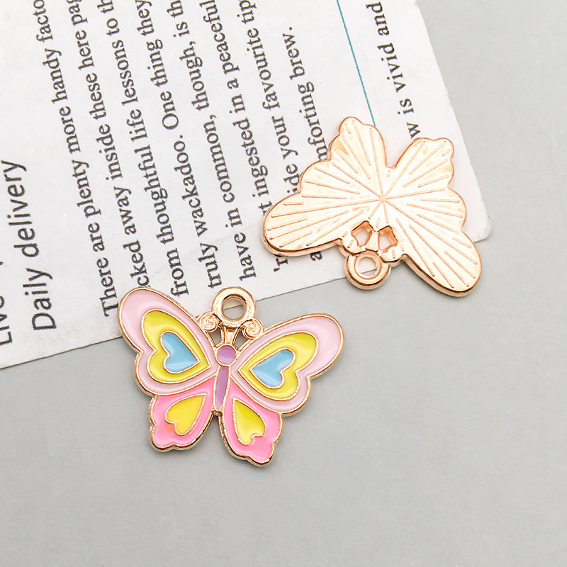 2:1 oil dripping kc gold bottom color butterfly 20*15mm-1.5g-16712