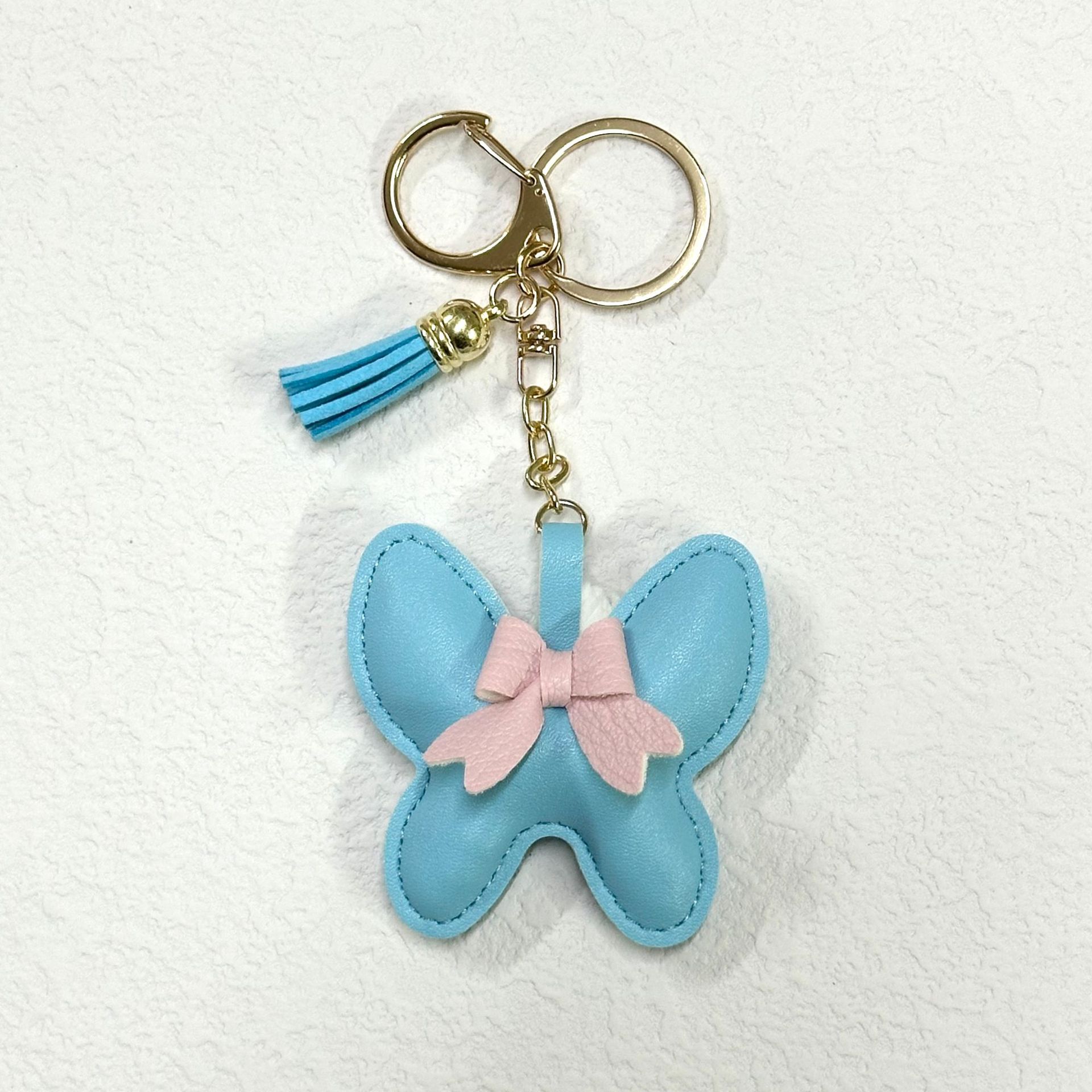 23:light blue Ribbon Keychain Tassel