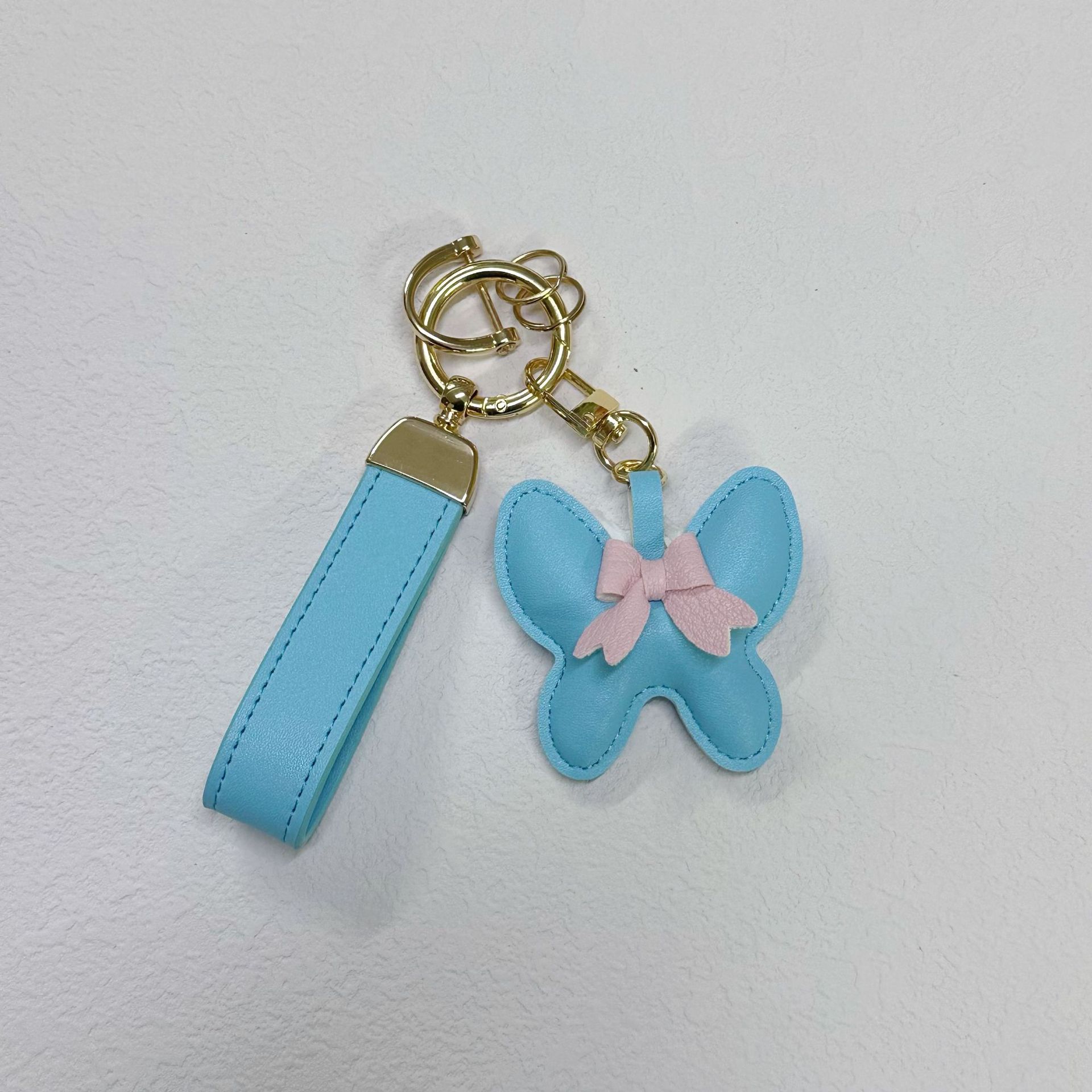 24:light blue ribbon leather cord