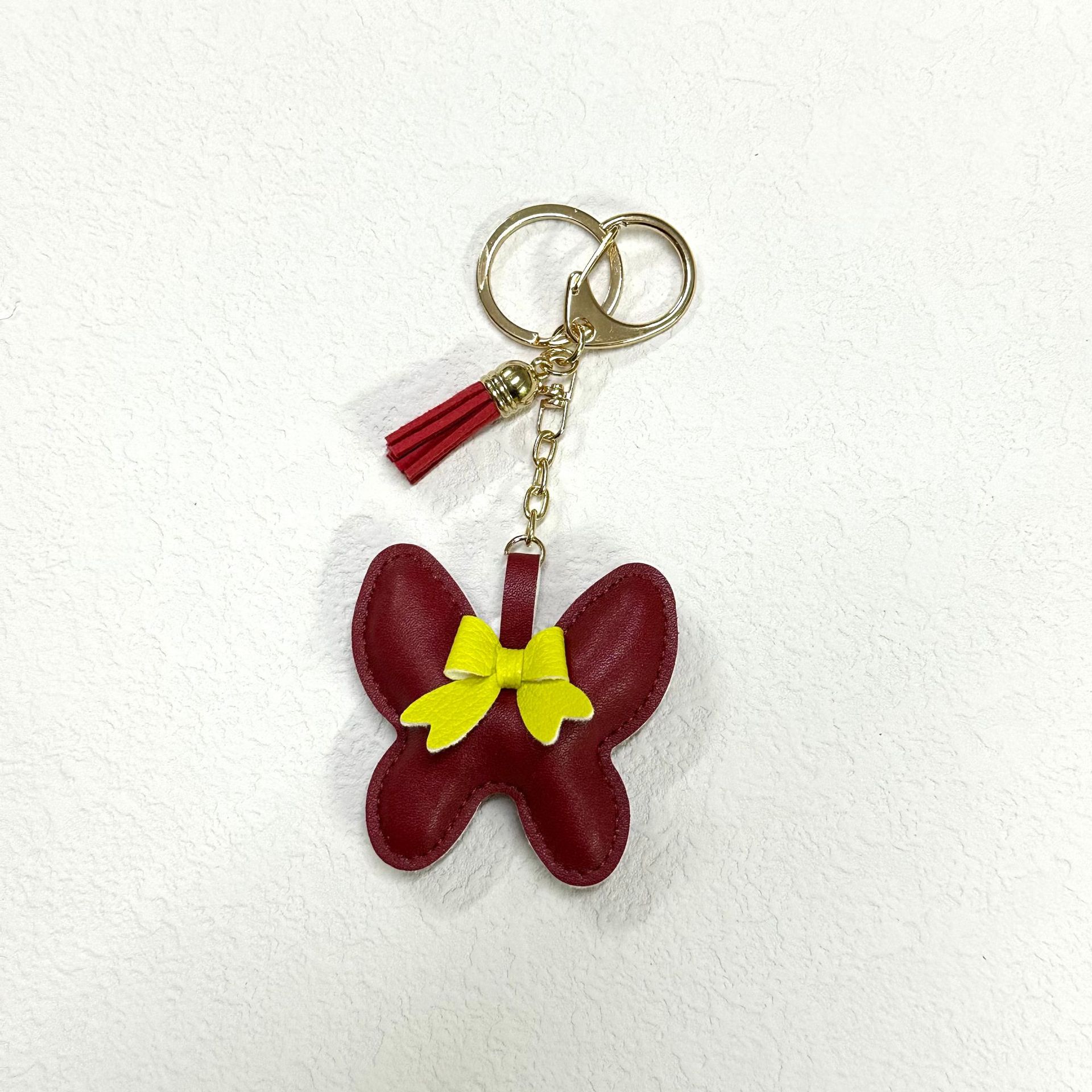 25:wine red with key ring tassel