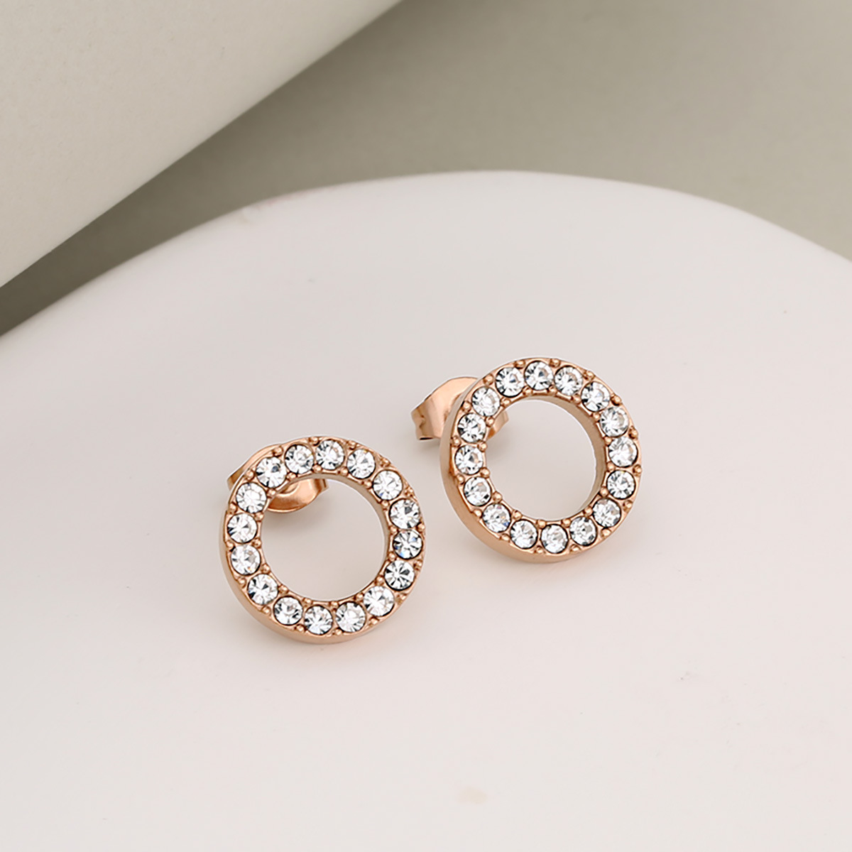 9:Rose gold   white stone (earrings)