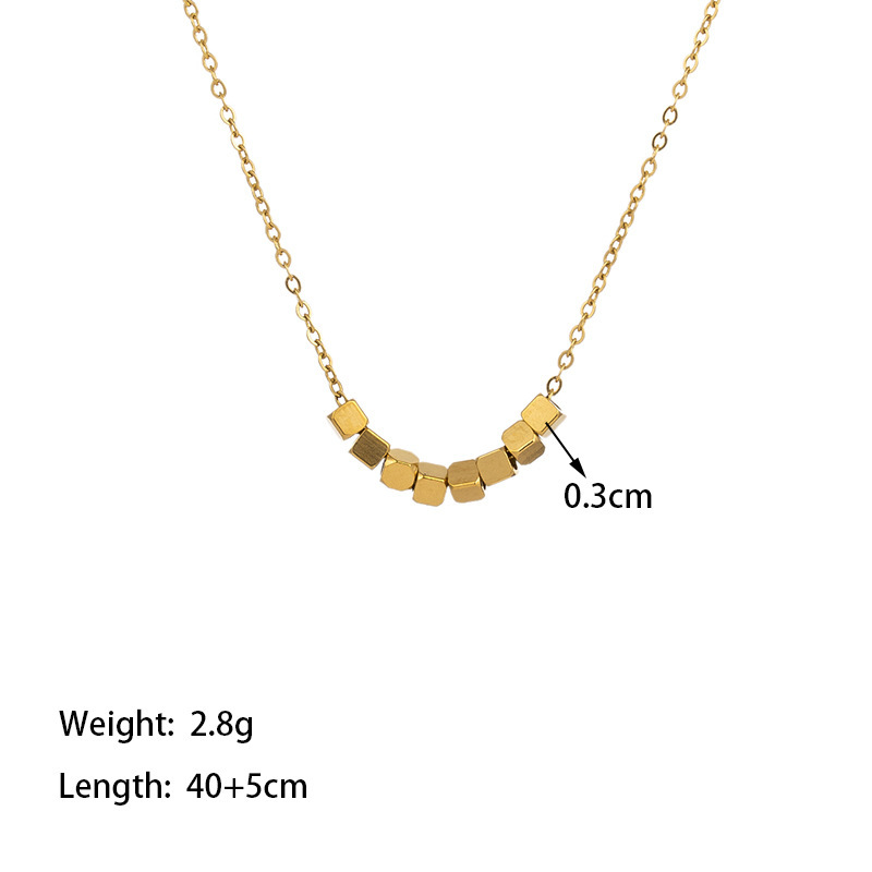 2:【TSH366】eight small squares necklace gold