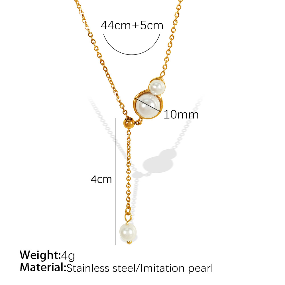 2:Xl214 white bead gold earrings