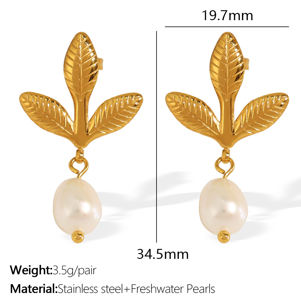 2:Eh856weg freshwater pearl gold earrings