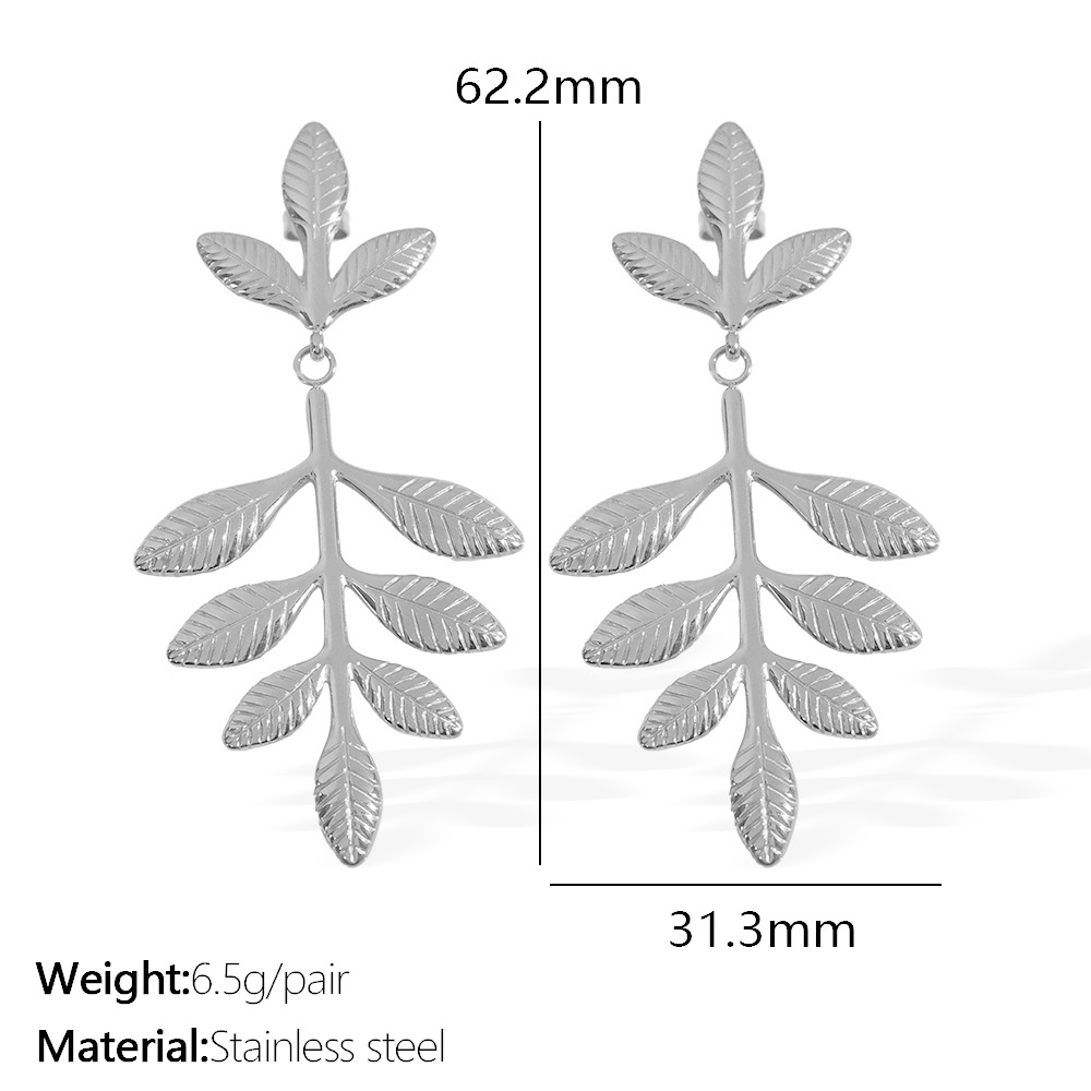 3:Eh855g steel color earrings