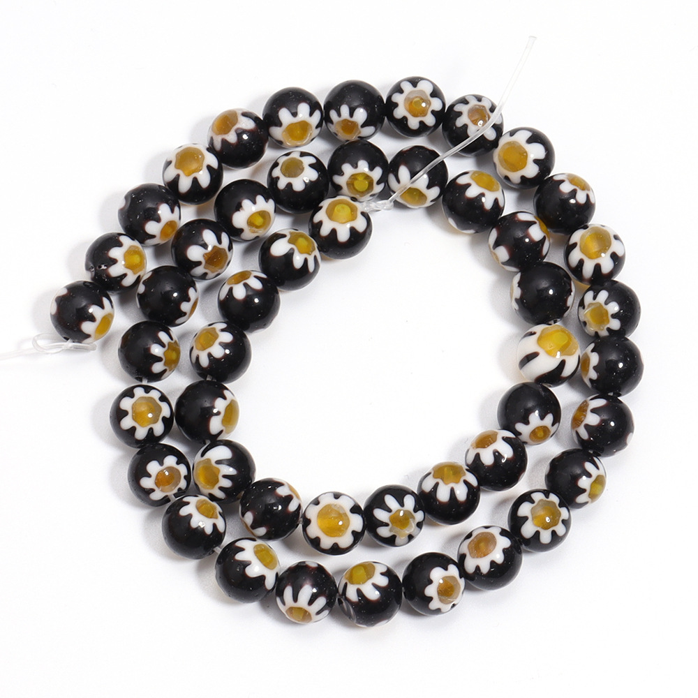 Black yellow flower 6mm aperture about 1mm (about