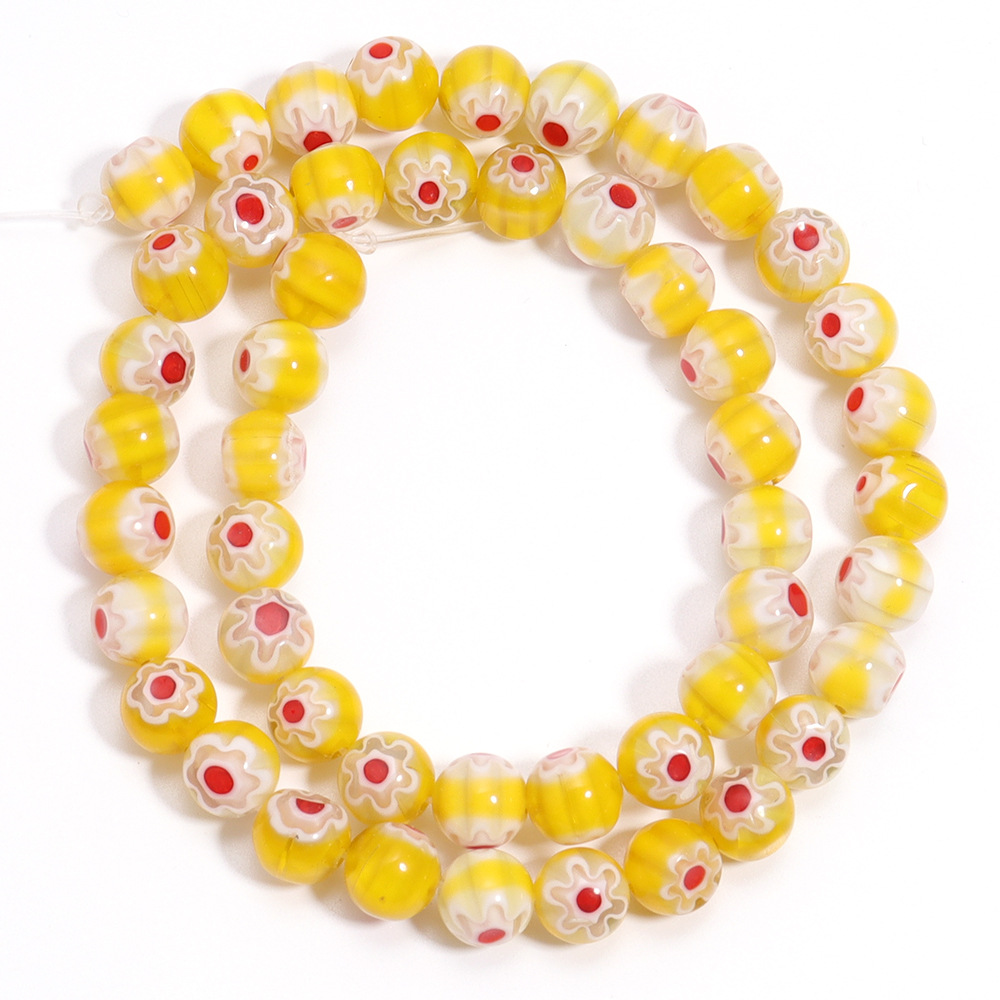 Yellow  red flower 6mm aperture about 1mm (about 6