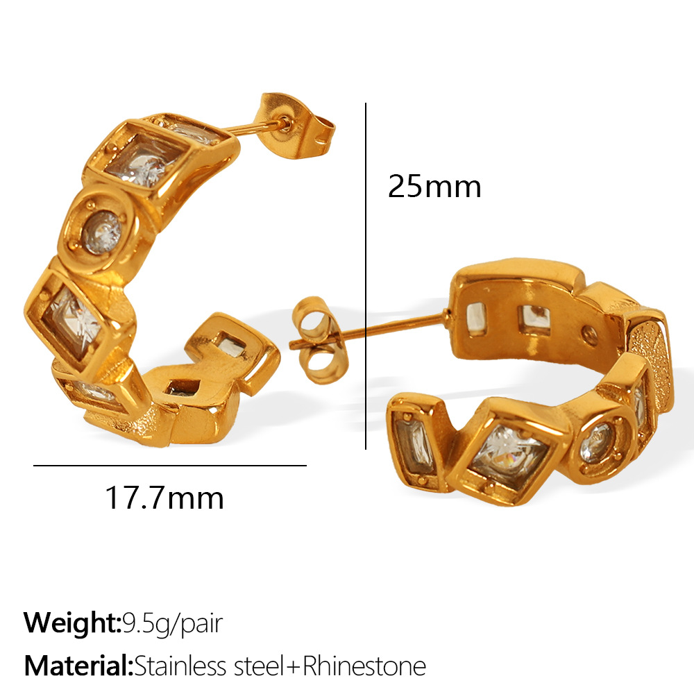 1:Eh778 white diamond gold earrings