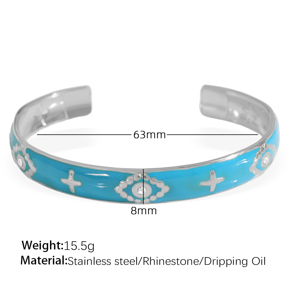 2:Sz191bes blue oil drop silver bracelet