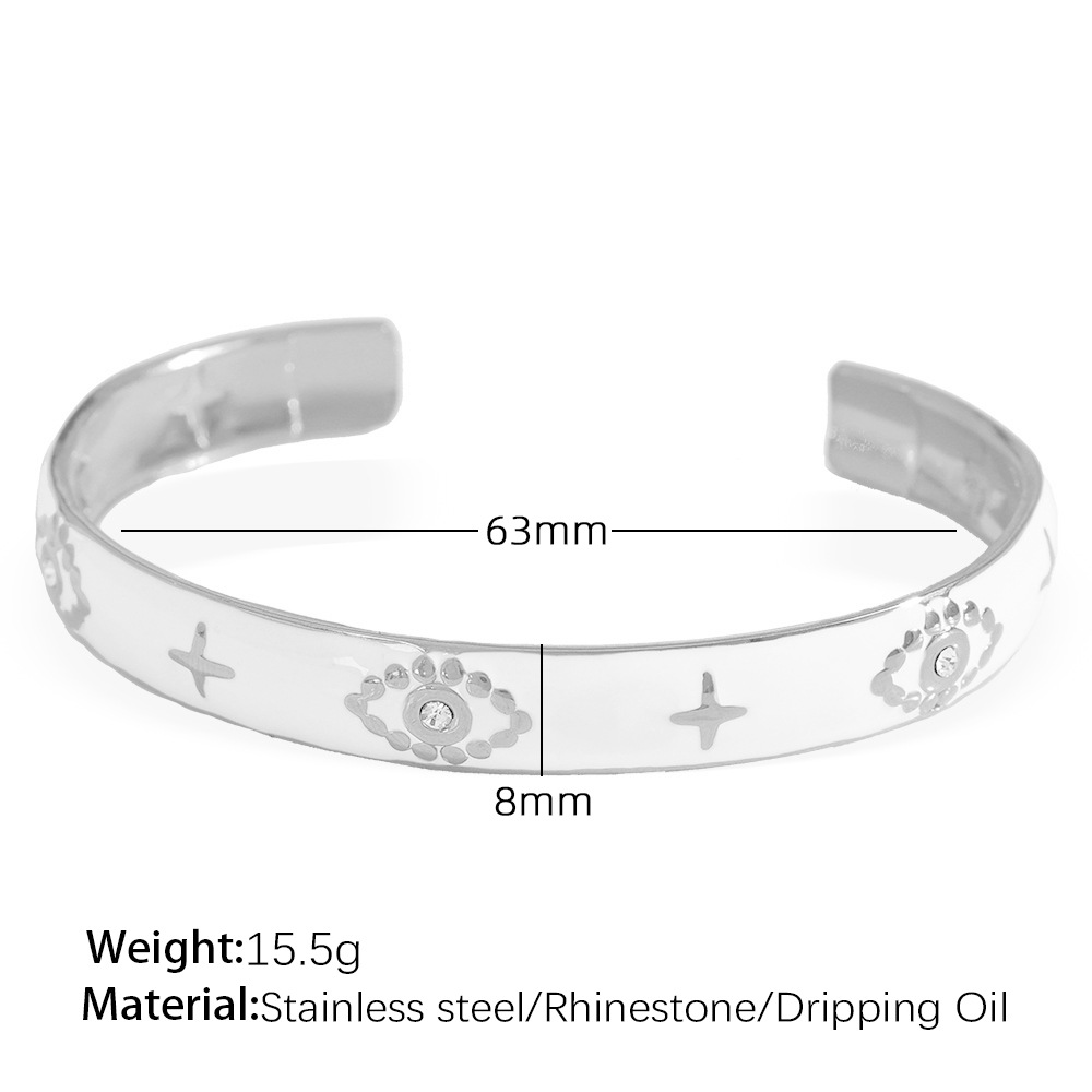 6:Sz191wes white oil drop silver bracelet