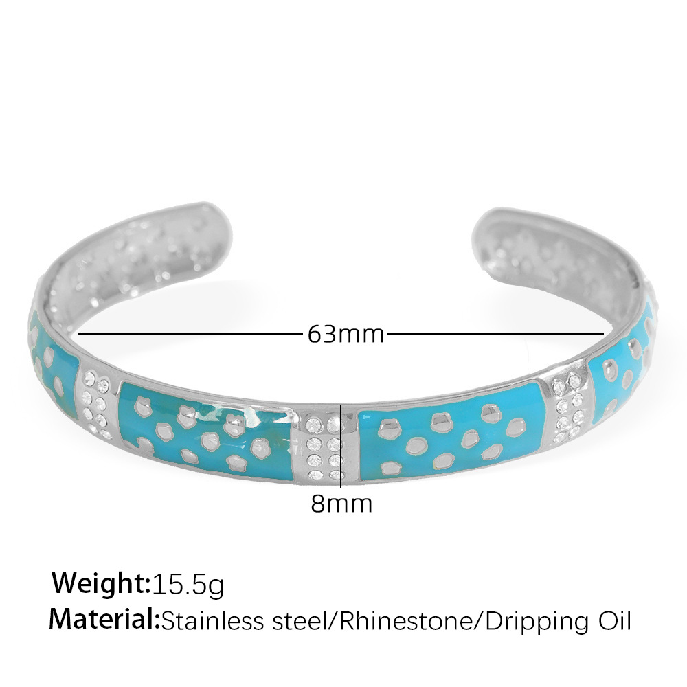 8:Sz192bes blue oil drop silver bracelet