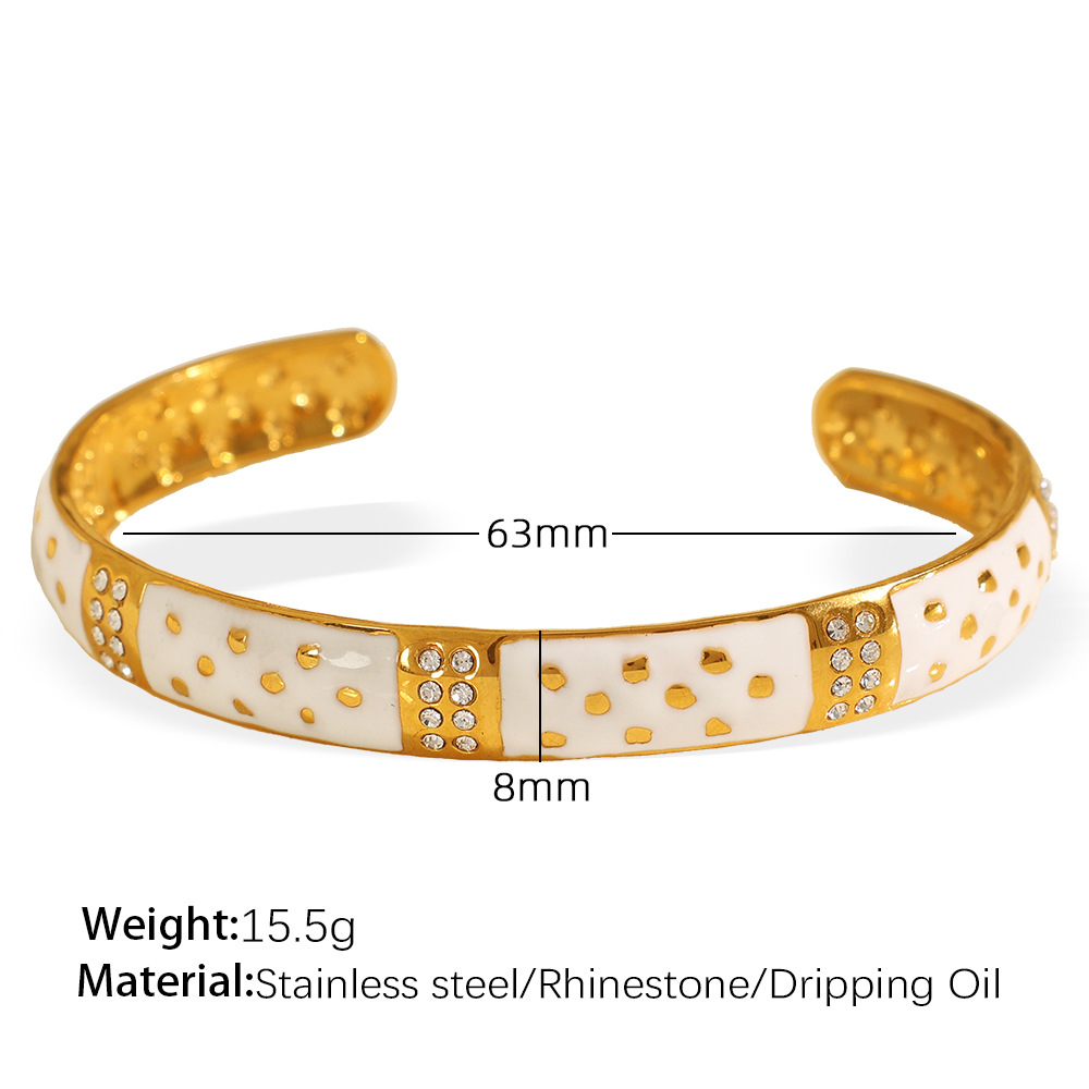 11:Sz192weg white oil drop gold bracelet