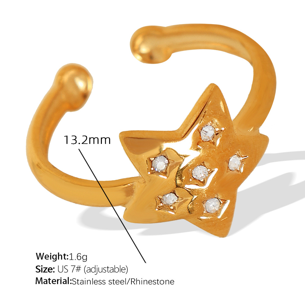 2:JZ34 beautiful circumference 7# adjustable gold ring