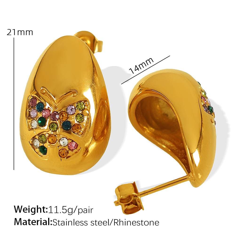 2:Eh722 colored diamond gold earrings